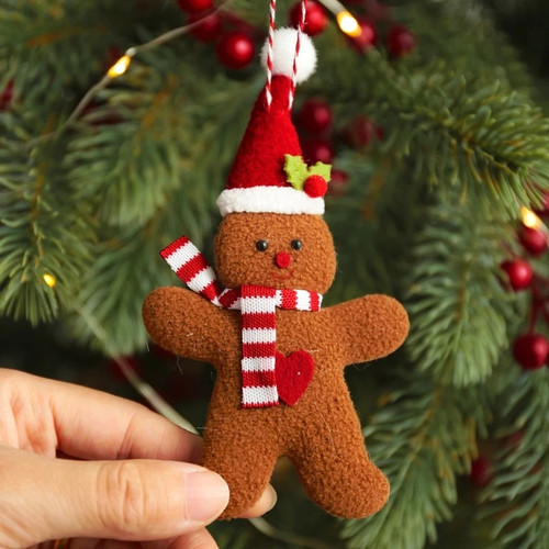 3Pcs/lot Christmas Gingerbread Man Doll Pendants Xmas Tree Hanging Ornaments Christmas Decorations for Home New Year Kids Gift