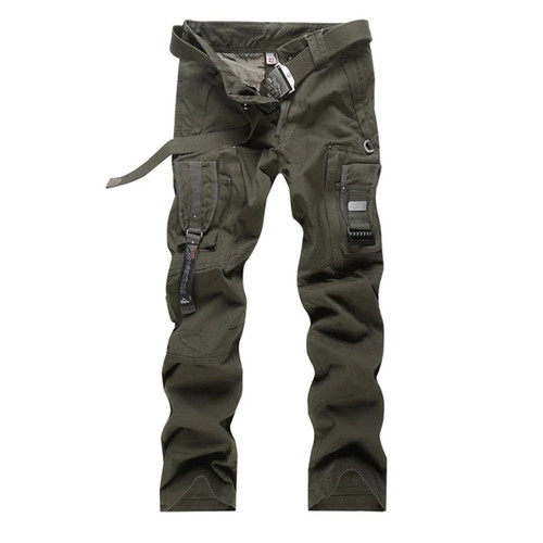 New Men Cargo Pants Top Military Multi Pocket Overalls Scratch Resistant Cotton Casual Pant Men Clothing Army Trousers