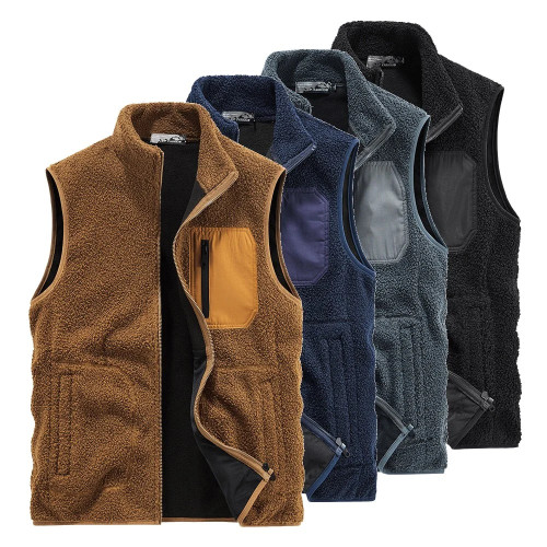 Men Spring New Outwear Thick Warm Fleece Sleeveless Vest Jacket Men Autumn Outfits Tactical Casual Vest Men Plus