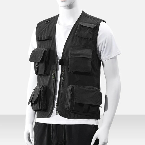 Multi Pocket Vest Men Quick Drying Casual Breathable Vest Fishing Photography Outdoor Sleeveless Jacket Vests Waistcoats