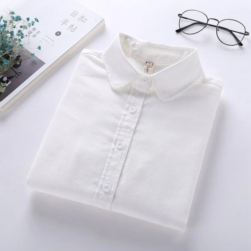 Women Blouse New Oxford Shirt Women Long Sleeve Buttoned Shirt Office Wear Shirts High Quality Ladies Tops