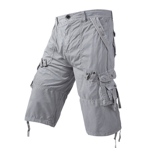 Solid Color Big Pocket Men Shorts Summer High Quality Comfortable Cargo Pants Men Military Casual Men Shorts