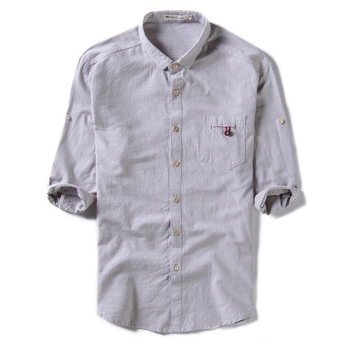 Summer Men Linen Shirts Half Sleeve Overshirt Oversized Solid Casual Shirt Men Clothing Leisure Blouse
