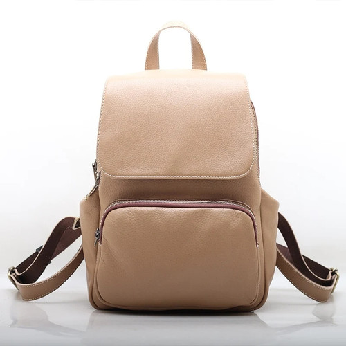 Classic Women Backpack Soft Genuine Leather Big Travel Bag Knapsack High Quality Daily Casual School Bags For Teen Girls