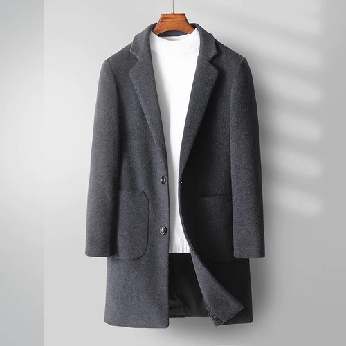 Autumn/Winter New Men Trend Thickened Warm Wool Coat Men Business Casual High Quality Windbreaker