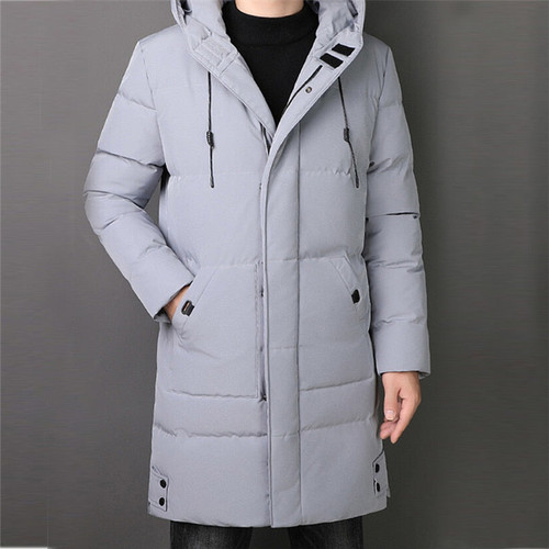 New Winter Hooded Parkas Men Thicken Warm Jacket Coat Mens Long Hooded Jacket Solid Color Winter Coat