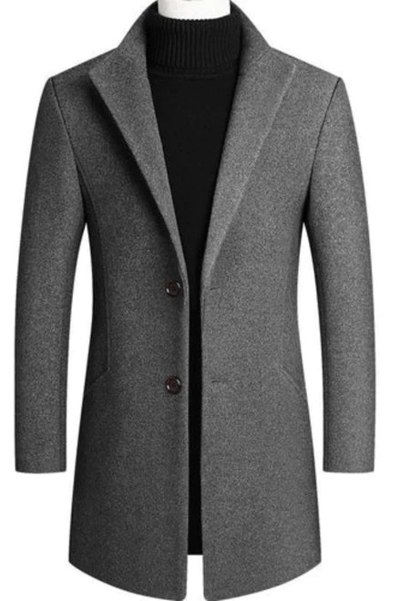 Winter Men Slim Fit Long Sleeve Cardigans Blends Coat Jacket Suit Solid Mens Long Woolen Coats