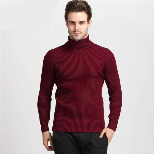 Winter Thick Warm Cashmere Sweater Men Turtleneck Mens Sweaters Slim Fit Pullover Men Classic Wool Knitwear Pull Homme 1