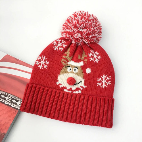 Unisex Christmas Hat Winter Knitted Crochet Beanie Santa Hat for Women Men Kids Xmas New Year Hat