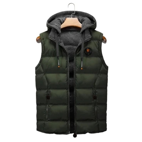 Vest Mens Winter Casual Outerwear  Warm Hood Jacket Vest Men Sleeveless Waterproof Jackets Parkas Vests Men