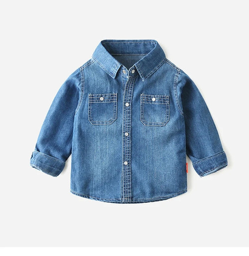 Baby Girl Boys Shirts Autumn Clothes for Boys Denim Shirt Infant Toddler Tops Shirts Kids Clothing Outerwear Kids Jackets1-8Y