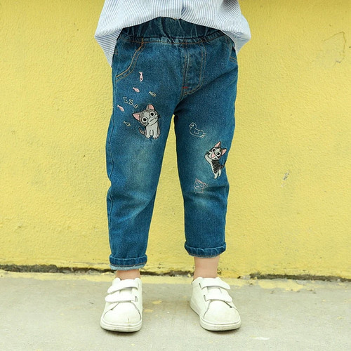 Spring Girls Jeans Pants Kids Jeans Baby Children Clothing Boys Girls Casual Denim Pants Girls Kids Trousers Harem 2-8Y