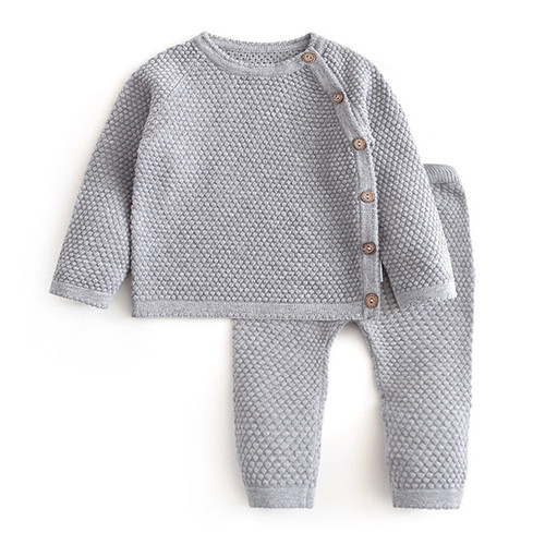 Infant Baby Sweater Suit Autumn Winter Girl Knitting Sweater Set Warm Baby Boy Clothing 2pcs Newborn Baby Clothes 0-3 Years