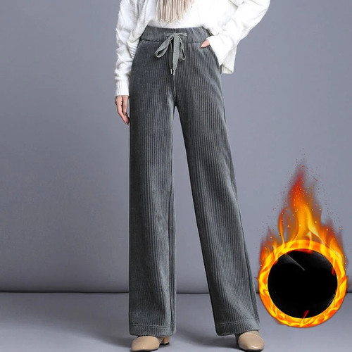 Corduroy Women Wide Boot Pants Vintage Trousers for Women Casual Loose Baggy Long Spring Autumn