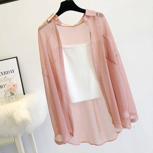 Women Thin Coat Casual Summer Sun Protection Clothes Female Cardigan Shirt Clothing Tops Blouse for Woman Covers