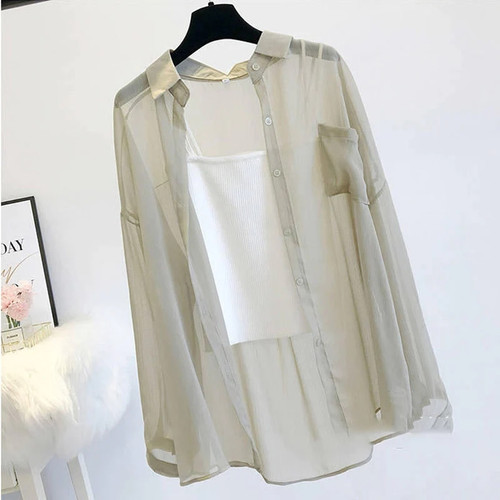 Women Thin Coat Casual Summer Sun Protection Clothes Female Cardigan Shirt Clothing Tops Blouse for Woman Covers