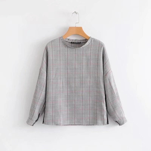 women Classic plaid blouse shirts casual long sleeve ladies tops
