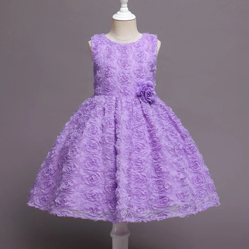 Lace Flower Girl Kids Dress Sleeveless Casual Children Princess Dress for Girl Party Wedding New Year Kid