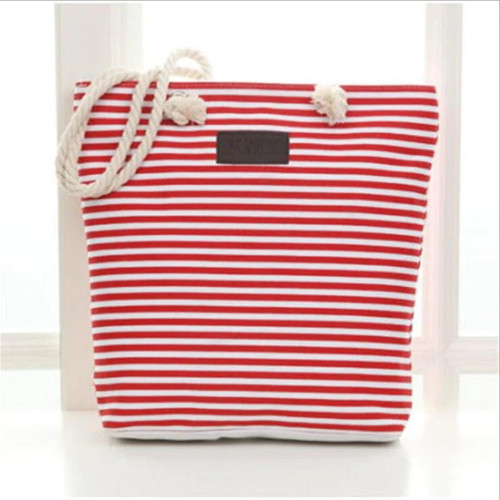 Handbag High Quality Women Girls Canvas Large Striped Summer Shoulder Tote Beach Bag Colored Stripes