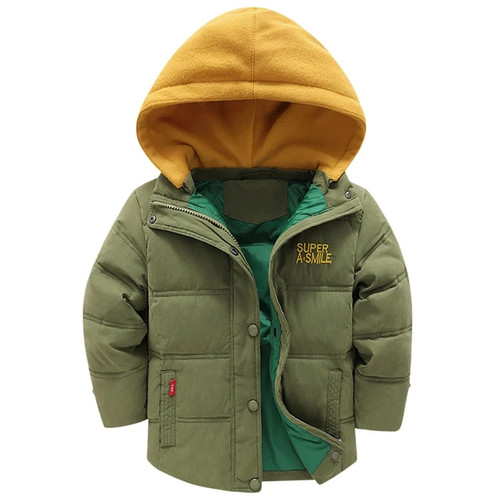 Winter Children Clothing For Toddler Boys Down Jacket Thickened Hooded Detachable Kids Warm Outerwear Coat  3-10 Year