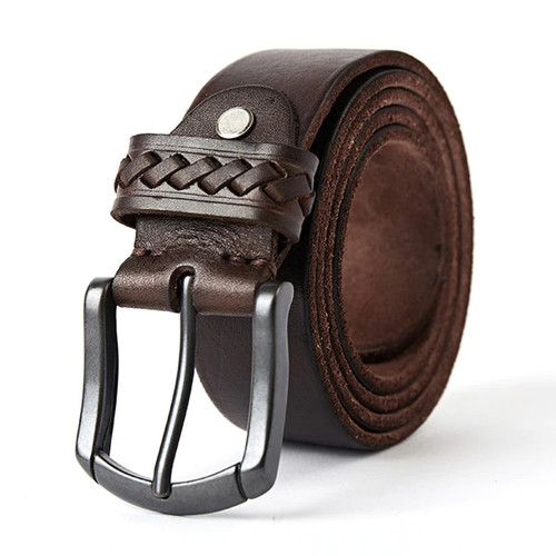 Natural Men Belt Alloy Pin Buckle Genuine Leather Casual Belt For Men Soft No
