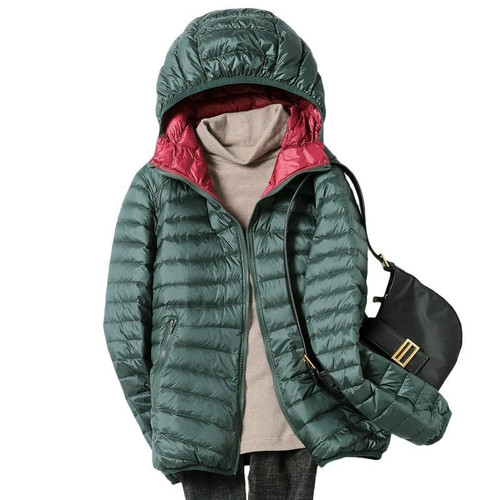 Women Reversible Jackets Warm Duck Down New Autumn Female Winter Coats Double-sided Light Thin Slim Style