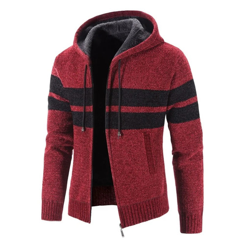 Men Slim Fit Cardigan Men Hooded Casual Sweater Outwear  Autumn Winter Male Business Warm