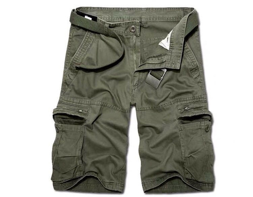Summer Mens Cargo Shorts Cotton Loose Pocket Tactical Shorts Men Military Pants Army Green Solid Color Casual Short Pants