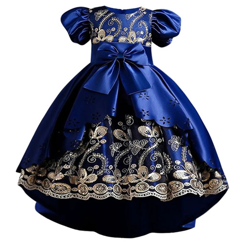 Childrens clothing children dress embroidered sequins Princess Girl Christmas day birthday party bubble sleeve tail dress