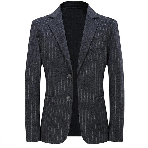 Wool striped casual blazer male jackets