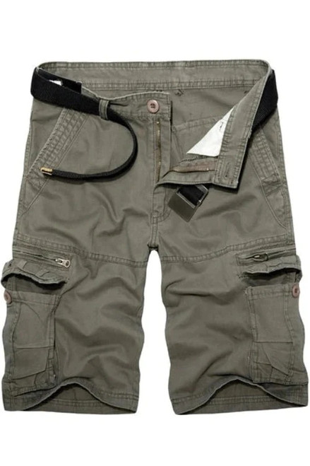 Summer Cotton Cargo Shorts Men Solid color Mens Casual Shorts Multiple Pockets Military Cargo Short Pants Man Plus Size 42