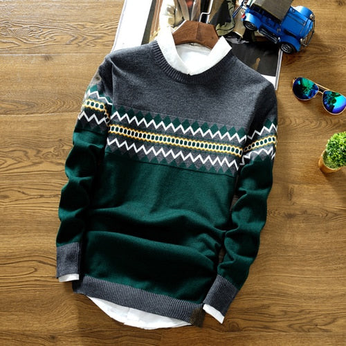 Men Sweater Pullovers Long Sleeve Casual Pullovers New Male Autumn Winter Outwear O-Neck Sweater Slim Fit Knitwear Sweater