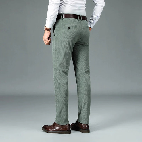 Men Corduroy Trousers Formal Wear Suits Pants New Autumn Winter Straight Casual Pants Male Stretch Business Casual Pants