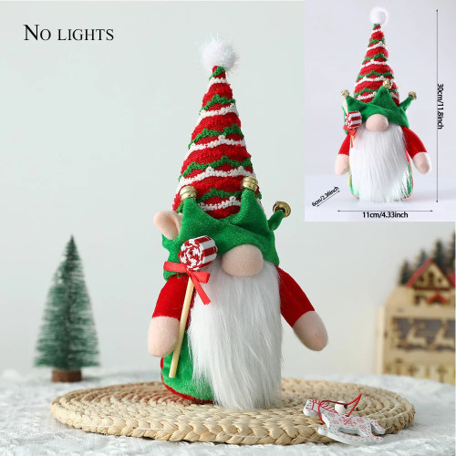 Christmas Ornaments Gnome Doll With Lights Glowing Faceless Elf Doll Xmas Decorations for Home Navidad