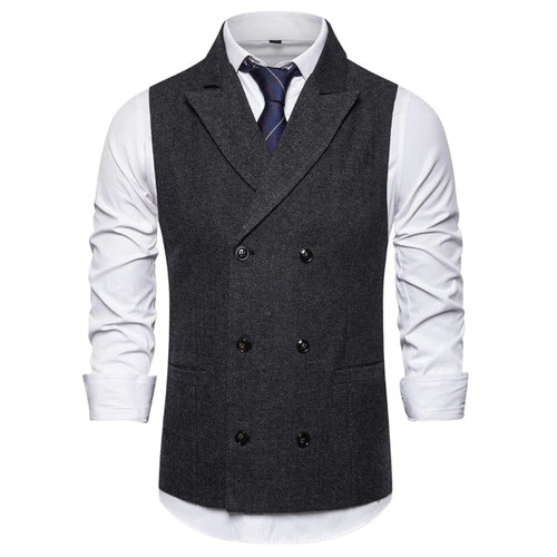 Vest Men Double Breasted Suit Vests Men Mens Sleeveless Suit Vest Waistcoat Vintage Formal Blazers Waistcoat for Wedding
