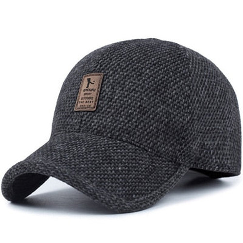 Winter Men Warm Baseball Caps with Ear Flaps Dad Warm Hats Father Gifts Keep Warm Hats Male Bone Snapback Hats Adjustable