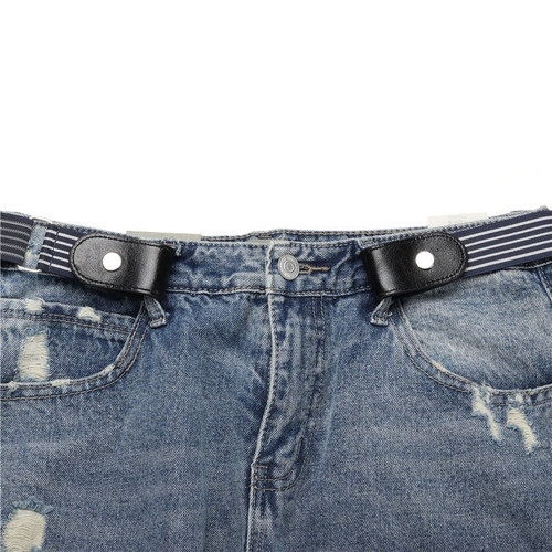 Elastic Belt for Men and Women Adjustable Stretch Leather Belt Buckle Free Comfortable