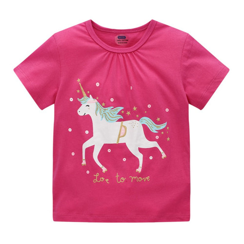 Jumping Meters Top Girls T shirts With Unicorn Children Tops Cotton Baby Clothes Kids Tees