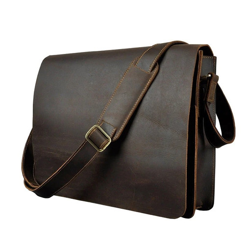Men Leather Casual Design Messenger Shoulder Crossbody Bag Daily Bag Male Laptop bag University School Book Bag