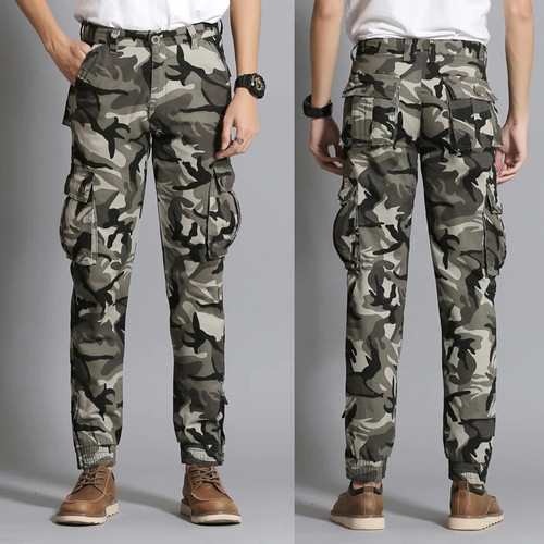 Autumn Camouflage Pants Cargo Pants Casual Men Cotton Tactical Trousers Men Workout Mens Camo Pants Overalls