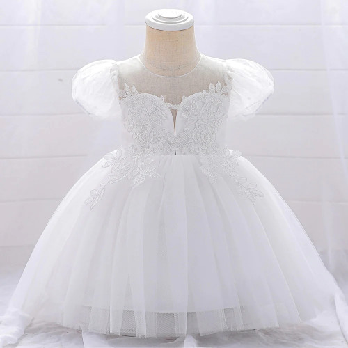Newborn White Baptism Dress For Girls 1st Birthday Party Dresses Lace Toddler Summer Clothes Kids Girl Princess Wedding Dress