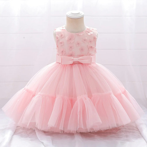 Baby Girl Princess Party Dresses For Girls Infant Birthday White Baptism Dress Newborn Tulle Christening Gown Toddler Clothes