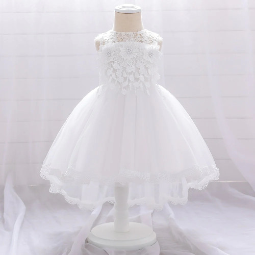 Infant Summber Baby White Baptism Dress For Girls 1st Year Birthday Party Dress Clothes Flower Baby Girl Wedding Dresses