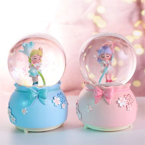 Little girl Crystal Snow Globes Glass Music Box snowball Home Office Decoration Christmas Valentine Day Gifts
