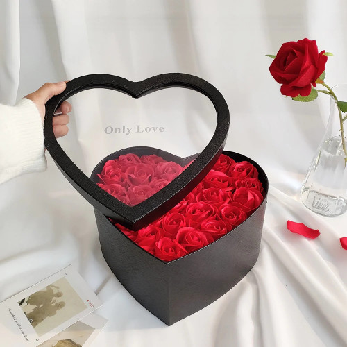 Velvet Soap Rose Flower with Gifts Box Eternal Floral Room Desktop Decoration Wedding Party Valentine Day Gifts Crafts