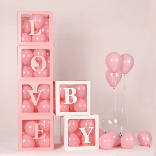 LOVE Surprise Box Balloon Transparent Box Baby Birthday Party Supplies Valentines Day Wedding Creative Balloon Decoration BOX