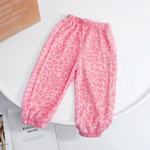 Summer Girls Sweet Ankle Length Flower Thin Pant Baby Kids Children Trousers