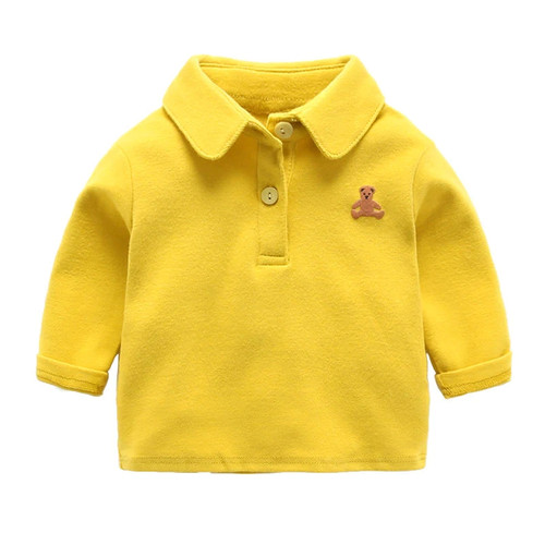 Autumn Boys Cartoon Bear Long Sleeve T-shirt Baby Kids Children Causal Tee