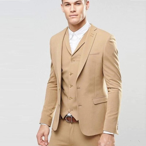 Slim Fit Men Suits 3 Pieces (Jacket+Pants+Vest) Wedding Groom Tuxedos Bridegroom Sets Best Man Blazer Prom