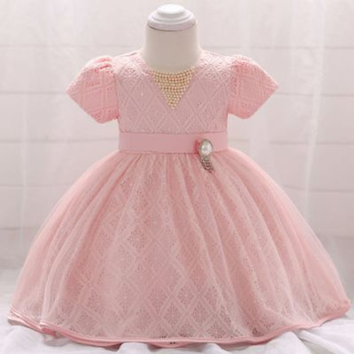 Christening Gown Clothes Infant Baby Girl Dress Lace Embroidery beads Baptism Dresses for Girls 1st Year Birthday Party Wedding